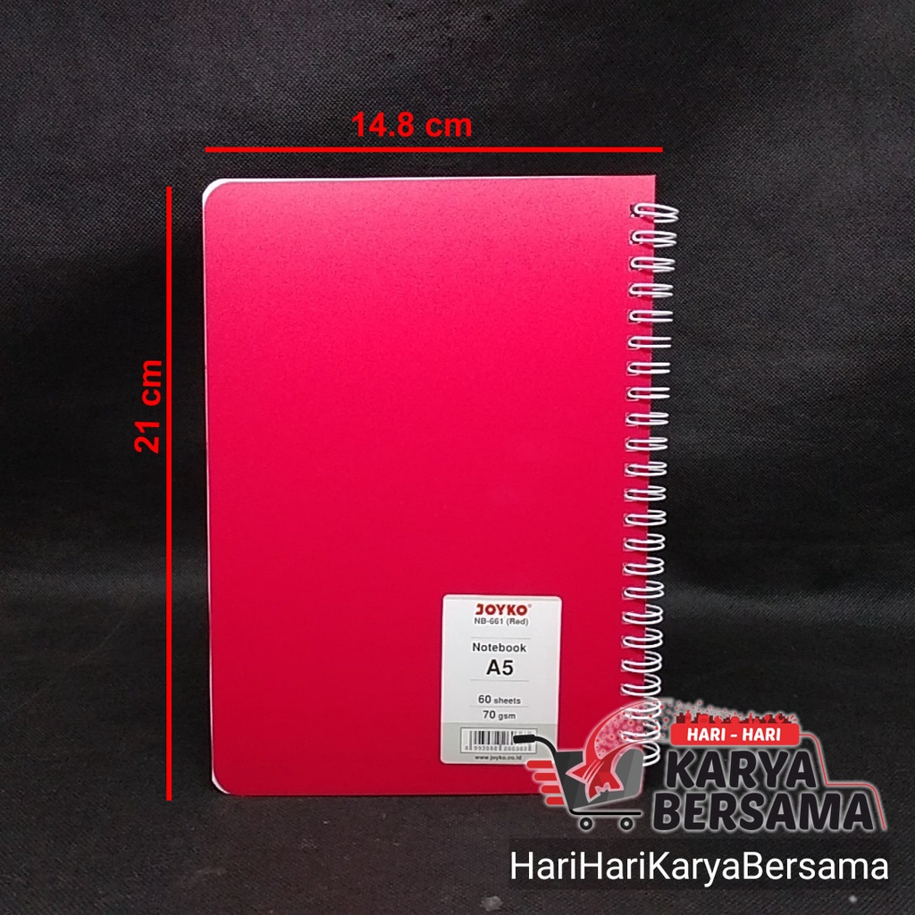 

JOYKO NOTEBOOK A5 NB-661 RED BUKU CATATAN BERGARIS ISI 60 SHEETS