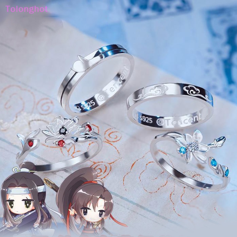 Tolonghot&gt; Anime Grandmaster of Demonic Budidaya Cincin Wei Wuxian Lan Wangji Cosplay Unisex Pasangan Rings Mo Dao Zu Shi Perhiasan Aksesoris Prop well