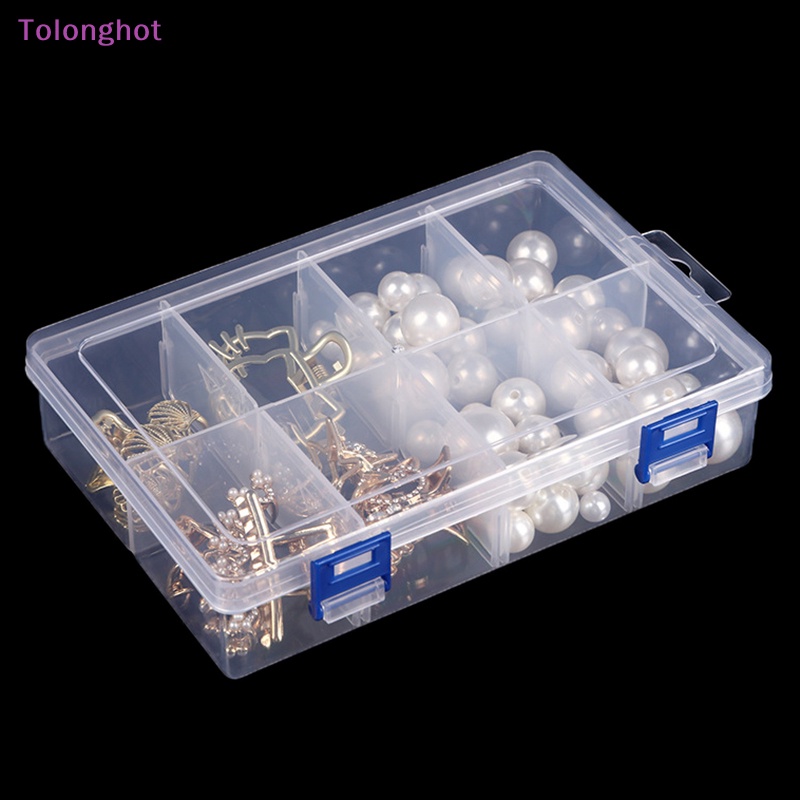 Tolonghot&gt; al Tool Case 20*13.5*4.5cm Besar 8kisi Kotak Penyimpanan Plastik Sekrup Komponen Elektronik Transparan Organizer well