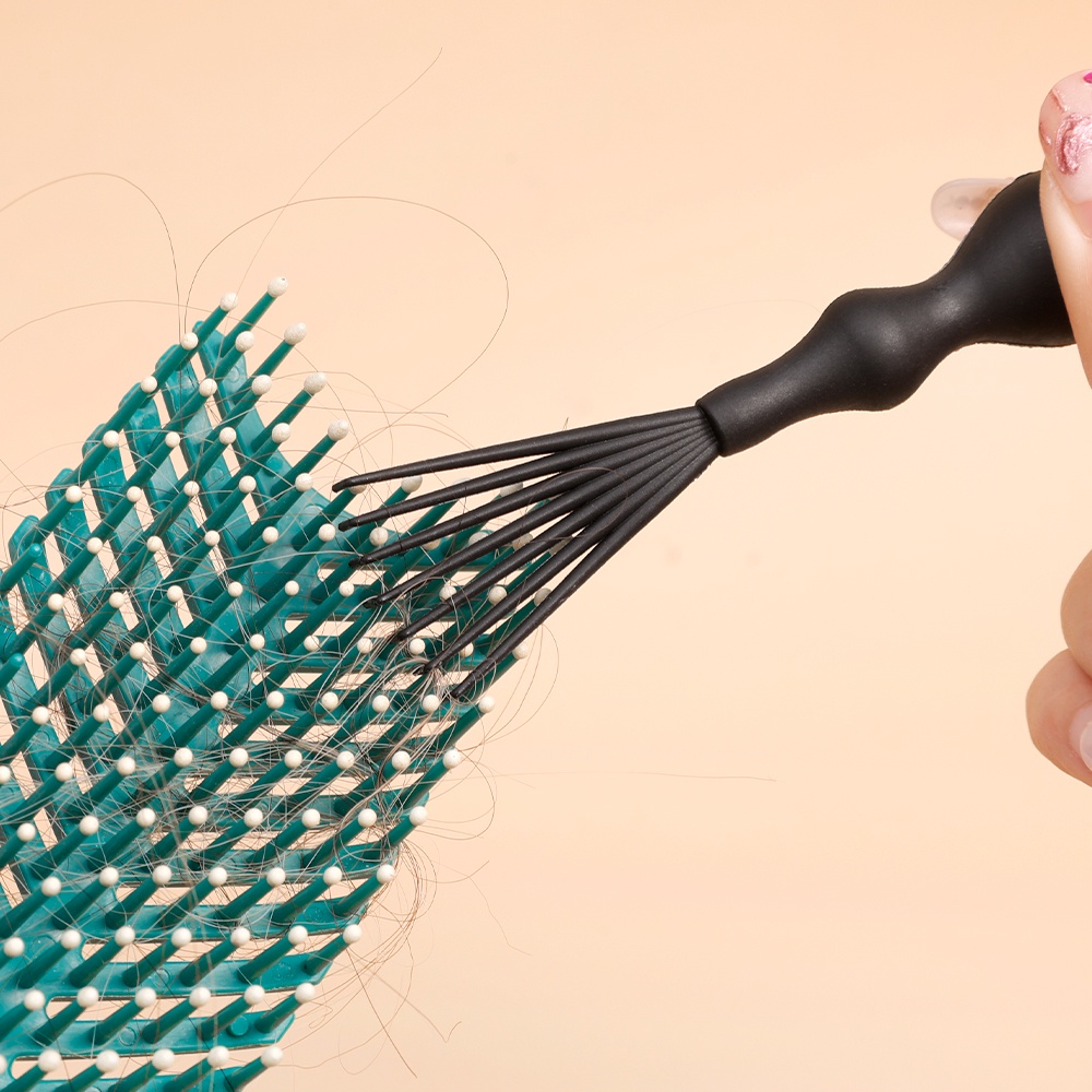 1pc Alat Pembersih Sisir Rambut Mini/Pembersih Sikat Rambut Gagang Tertanam Bermanfaat/Alat Styling Salon/Perlengkapan Cakar Sisir Pijat Portabel/Sisir Menghilangkan Kotoran Rambut Aksesoris
