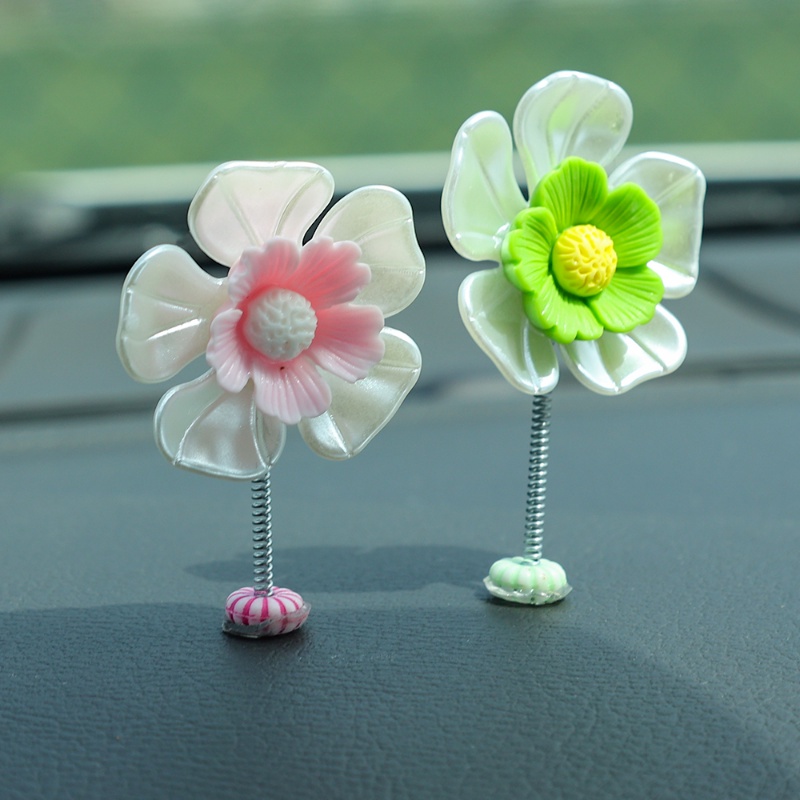 Hiasan Bunga Kepala Goyang Interior Mobil/ Mini Car Dashboard Decor Dancing Flower/ Ornamen Spion Otomatis