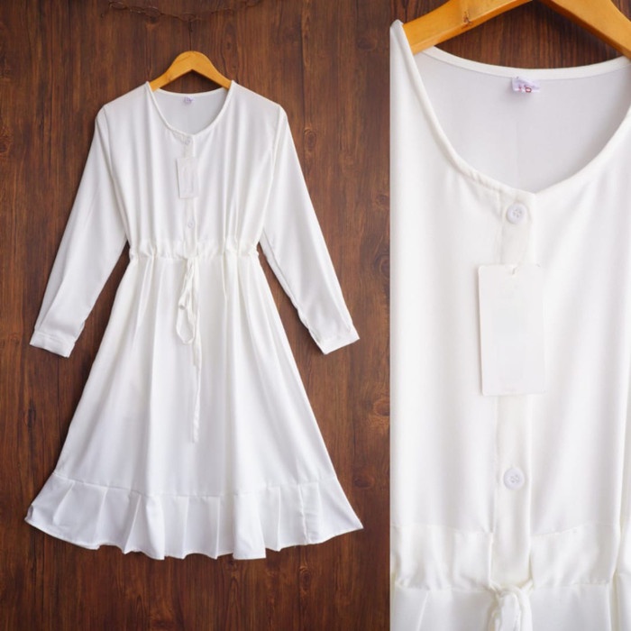 New Promo Terlaris Tunik Kiara/Tunik wanita bahan katun Shakila import premium(J) - Putih