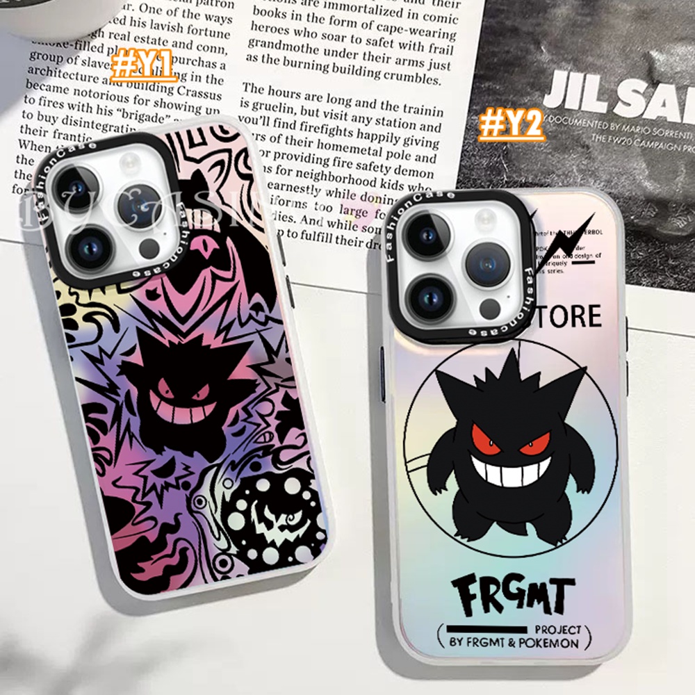 Casing Realme C55 C53 C33 C31 C30 C30S C35 Realme10 9i 5i 6i C3 8i 8 C2 C21Y C25Y C15 C12 C25 C11 2021 Kartun Thunderbolt Gengar Monster Mewah Laser Gradiasi Shockproof Case BY