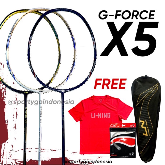 Raket Li Ning G-Force X-5 ORIGINAL / racket badminton g force X5