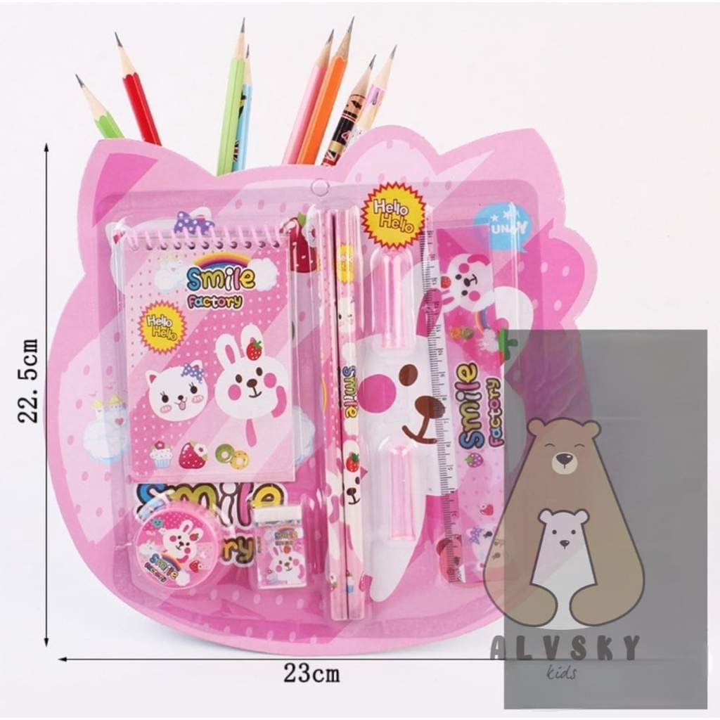 

SET LENGKAP ALAT TULIS LUCU SOUVENIR ULANG TAHUN / SET ALAT TULIS 8 IN 1 STATIONERY SET 3