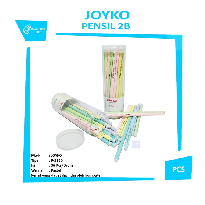 

JOYKO - Pensil Ujian Kayu 2B P-8130 Warna Pastel - Pcs