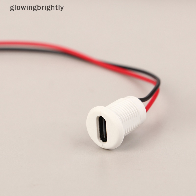 [glowingbrightly] 1/5pcs Konektor USB Tipe-C Tahan Air Dengan Mur TPC Fast Charging Jack Port TFX
