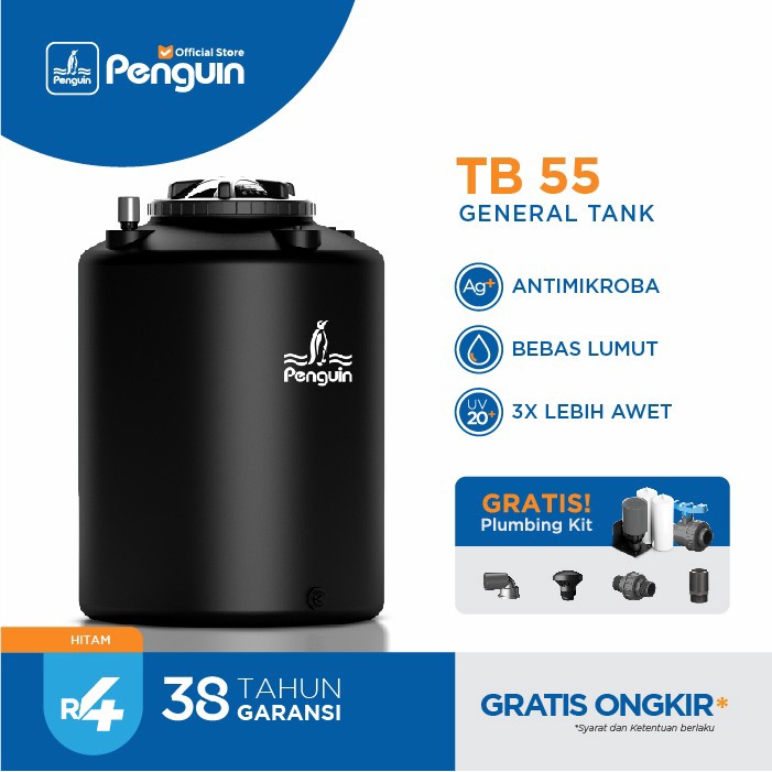 TOREN TANGKI AIR - PENGUIN - TB55 - 520 LITER - HITAM