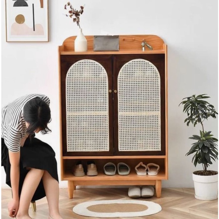 Lemari Sepatu Jati/Rak sepatu kayu jati/lemari sandal sepatu kayu jati