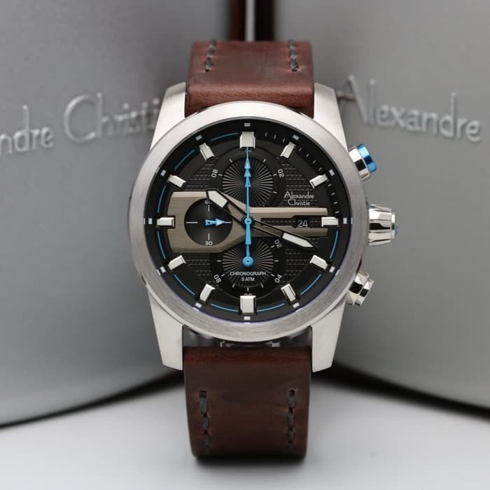 Jam Tangan Pria Alexandre Christie 6270 Original Silver Brown