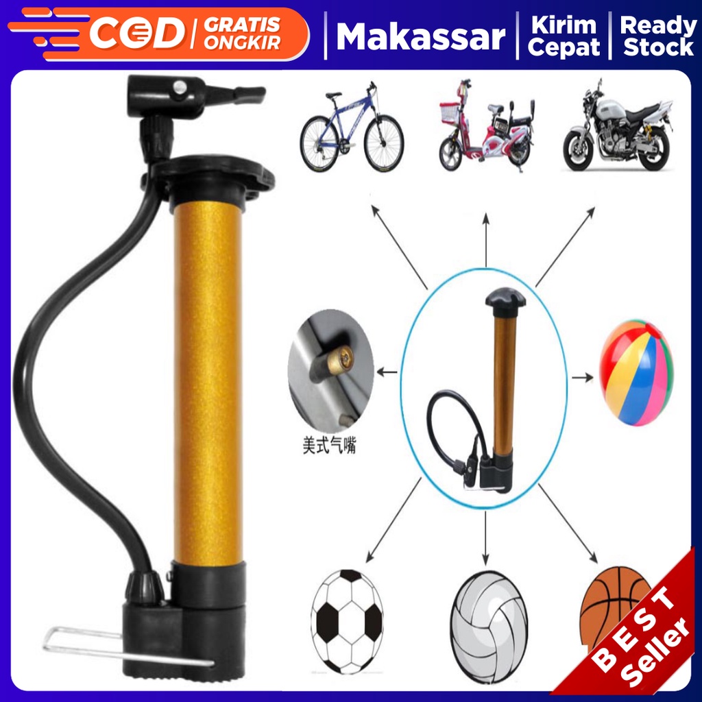 Pompa Mini Tangan Angin Ban Sepeda Listrik/Sepeda Lipat/MTB/RB/Bola Basket
