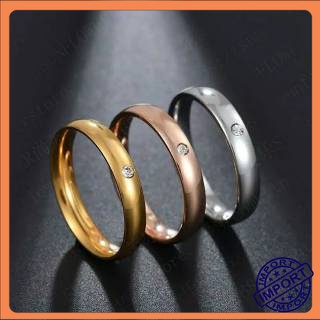 Cincin Titanium Lapis Emas Warna Gold Polos Elegan Pria Wanita