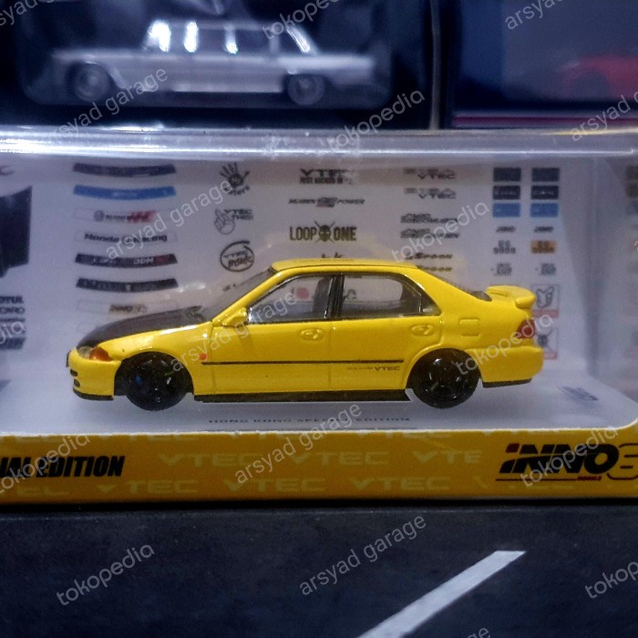 TERBARU Diecast Inno64 Honda Civic Ferio sir 92 Yellow Hongkong Spesial Segel