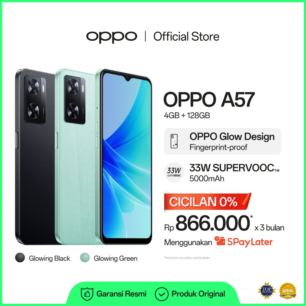 OPPO A57 4GB/128GB Original Garansi Resmi