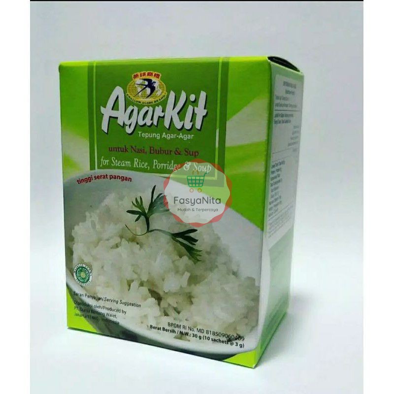 

AGARKIT SACHET 3GR - TEPUNG AGAR UNTUK NASI BUBUR SUP - BUBUK AGER SERAT PANGAN POWDER HALAL MUI