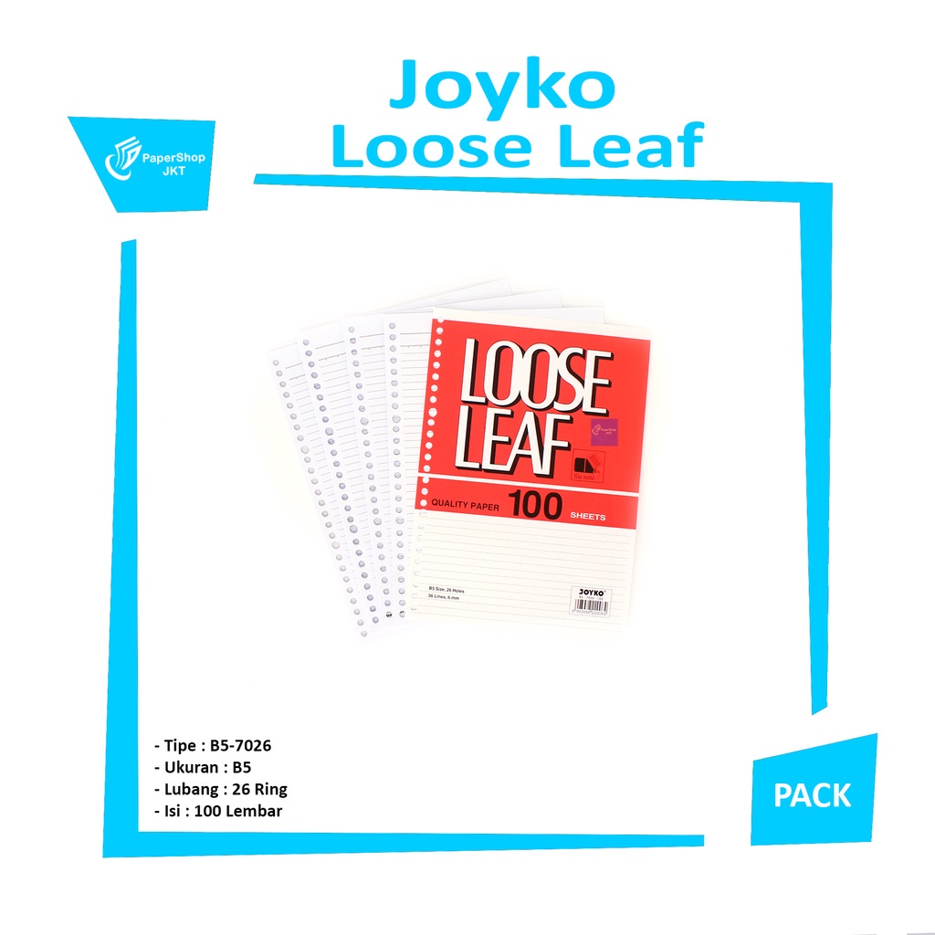 

JOYKO b5 100 lembar - refill loose leaf