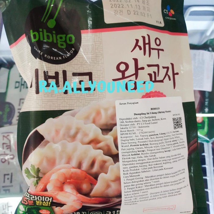 

Mandu Dumpling Isi Udang Shrimp Mandu BIBIGO 350gram