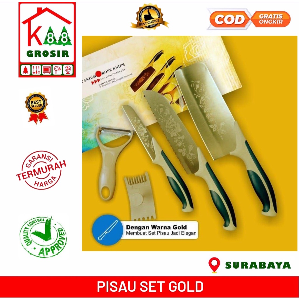 Pisau Set Gold