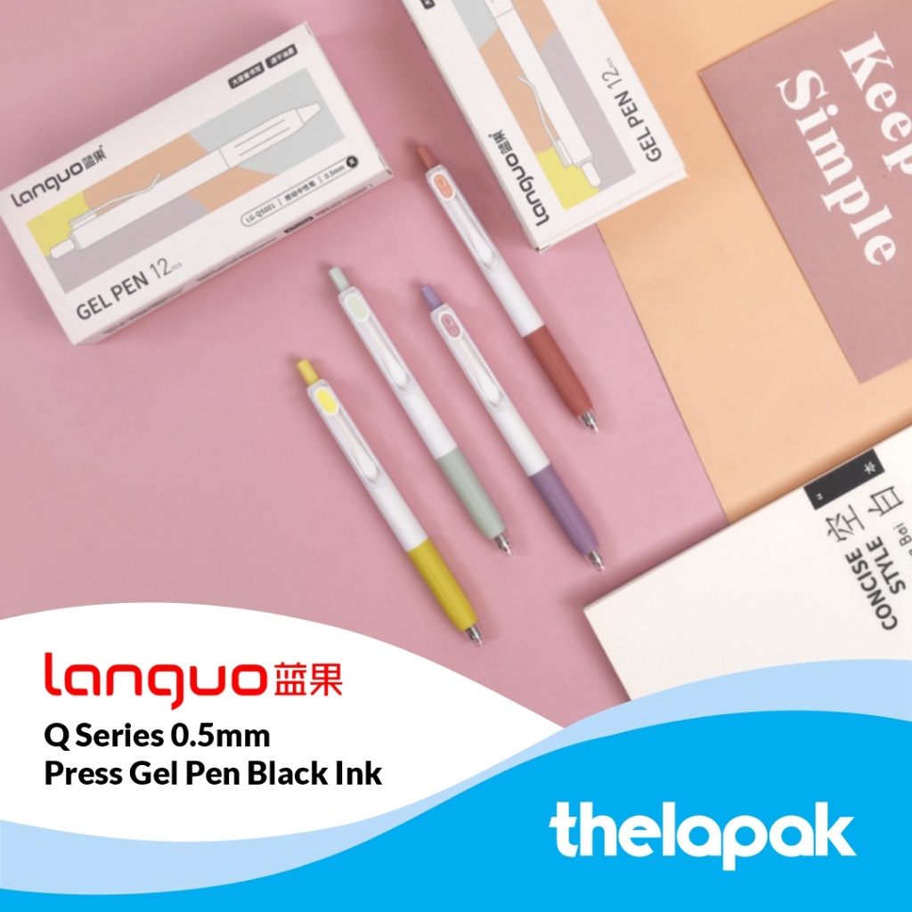 

Pulpen Clicker Gel 0.5mm Languo Q Series Pen Tinta Hitam