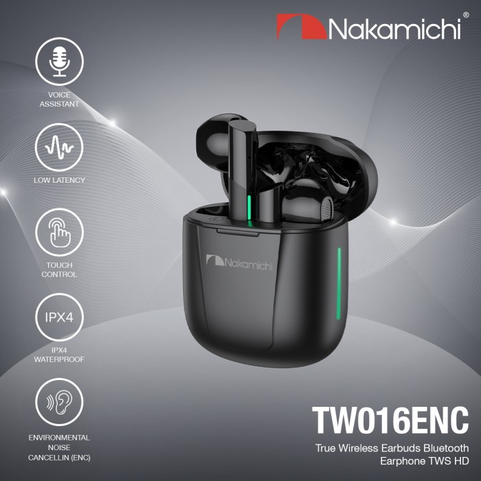 Nakamichi TW016ENC True Wireless Earbuds Bluetooth Earphone TWS HD