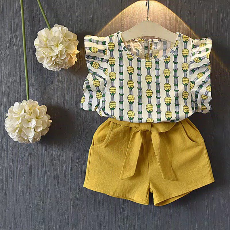 Setelan Anak Cewek Motif Nanas 07 - Baju Anak Perempuan