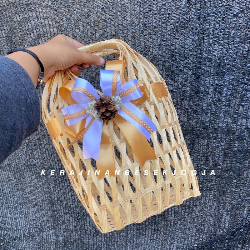 

TAS SNACK NASTAR PITA / paling besar bambu warna tas nastar jumbo kekinian free pita