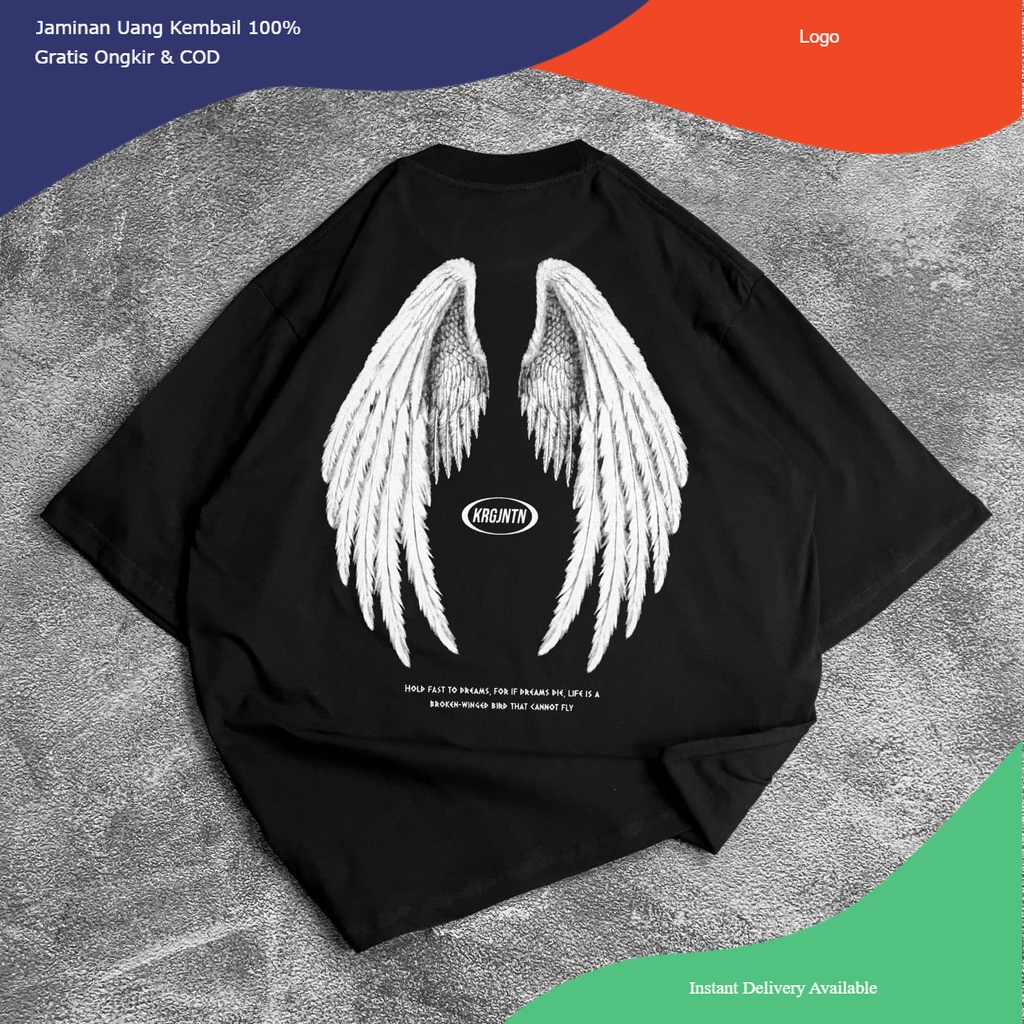 [Oversize] BAJU KAOS OVERSIZE / OVERSIZE T-SHIRT "sayap" Promo Spesial Harga Promo