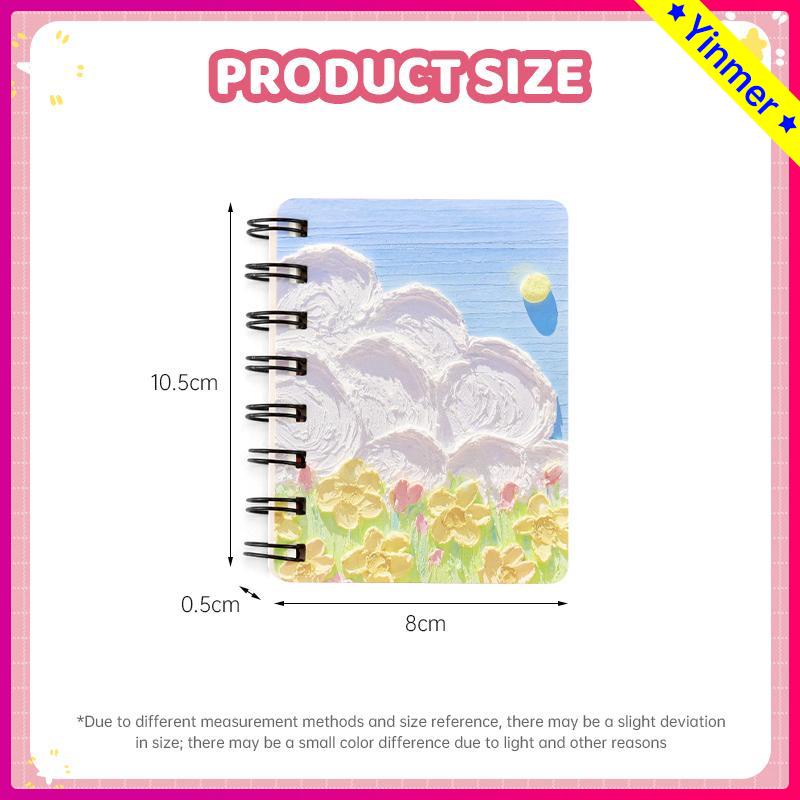 

COD✨ Notebook Kartun Coil Lukisan Minyak Hewan Notebook Mini Siswa Alat Tulis-Yinmer