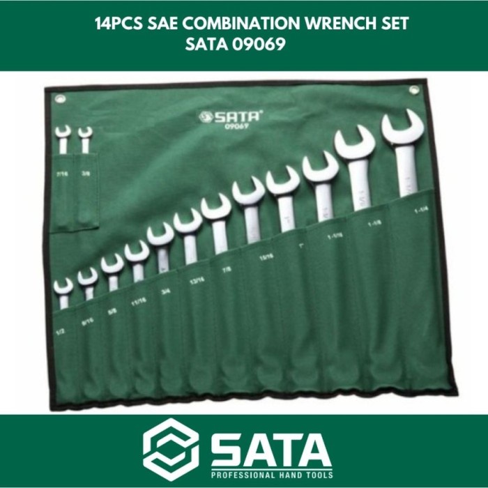SATA Kunci Ring Pas Set 14 Pcs Inch 09069