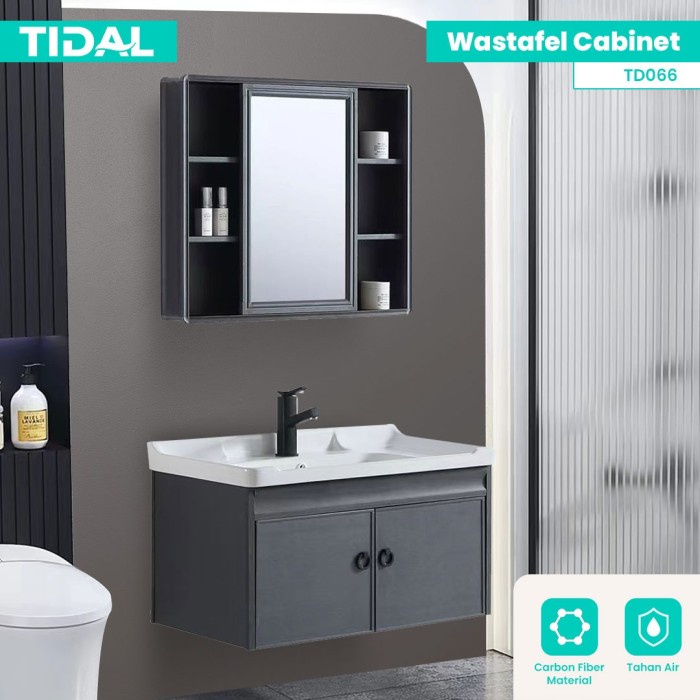 Wastafel Kabinet Kamar Mandi Cermin Mnimalis Modern Tidal TD066