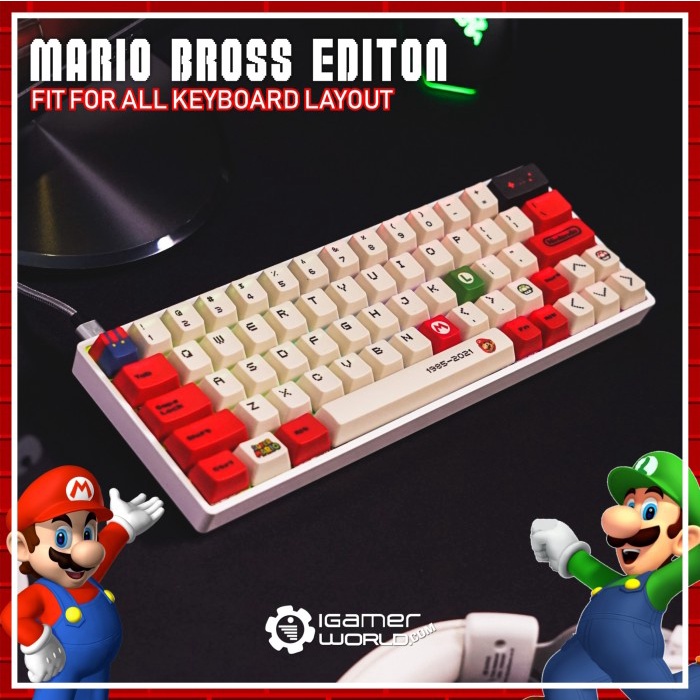 Keycaps Super Mario Bros PBT Dyesub for Mechanical Gaming Keyboard