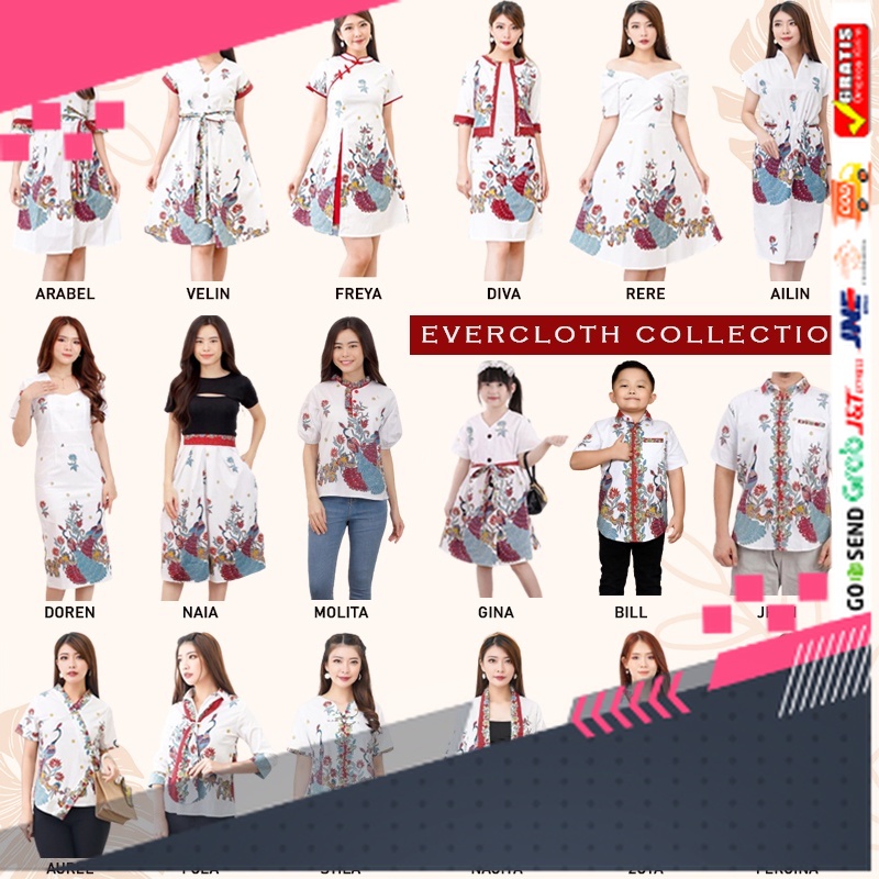BATIK STYLE JAWA KEREN TERLARIS /Evercloth Seragam Batik Couple Modern BBC Batik Family Set Dress At