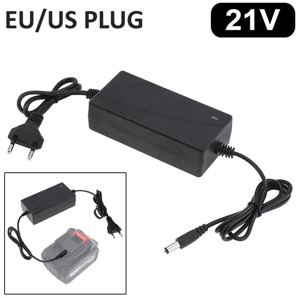 18v 21V Adaptor Daya DC Port Konektor Inline Baterai Lithium Charger Kunci Pas Elektrik/Baterai 18650 Dengan Steker DC 5.5x2.5mm