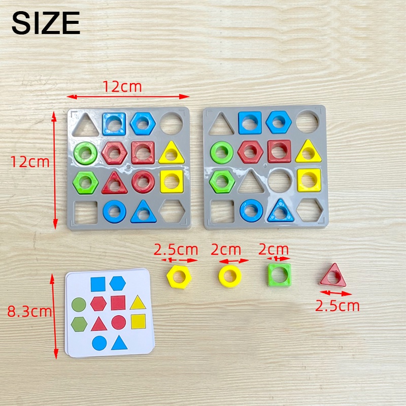 Anak Bentuk Geometris Warna Senada Mainan Koordinasi Mata Tangan Konsentrasi Belajar Montessori Edukasi Dini Mainan