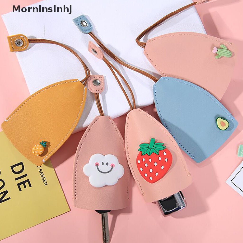 Mornin Buah-Buahan Lucu Pull Type Key Bag PU Leather Pelindung Tempat Kunci Mobil Case Dompet New Leather Keychain Pouch Bag Cover Key Organizer id