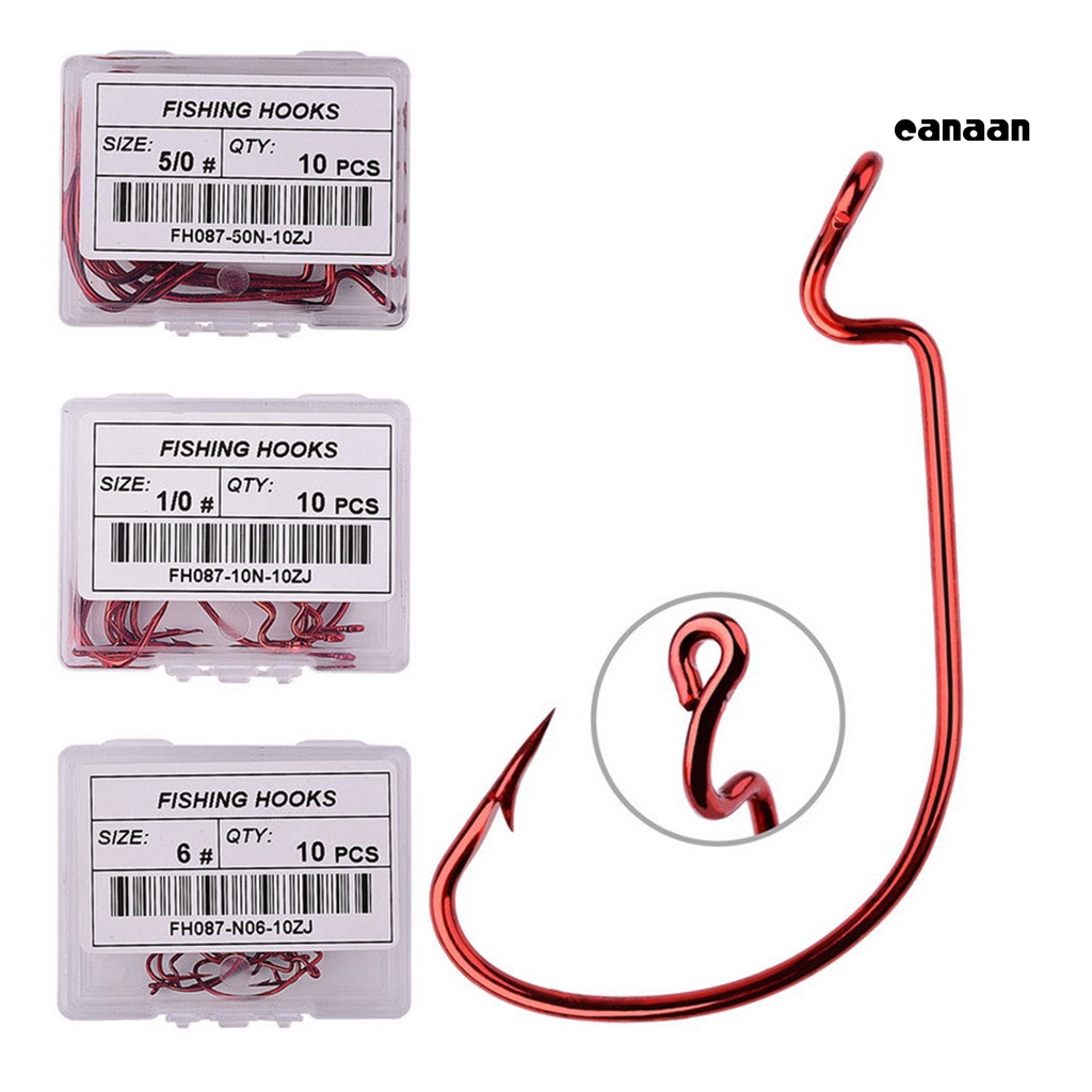 Cnn-10pcs Pengait Pancing Baja Karbon Anti-Korosi Mini Portabel Aksesori Tackle