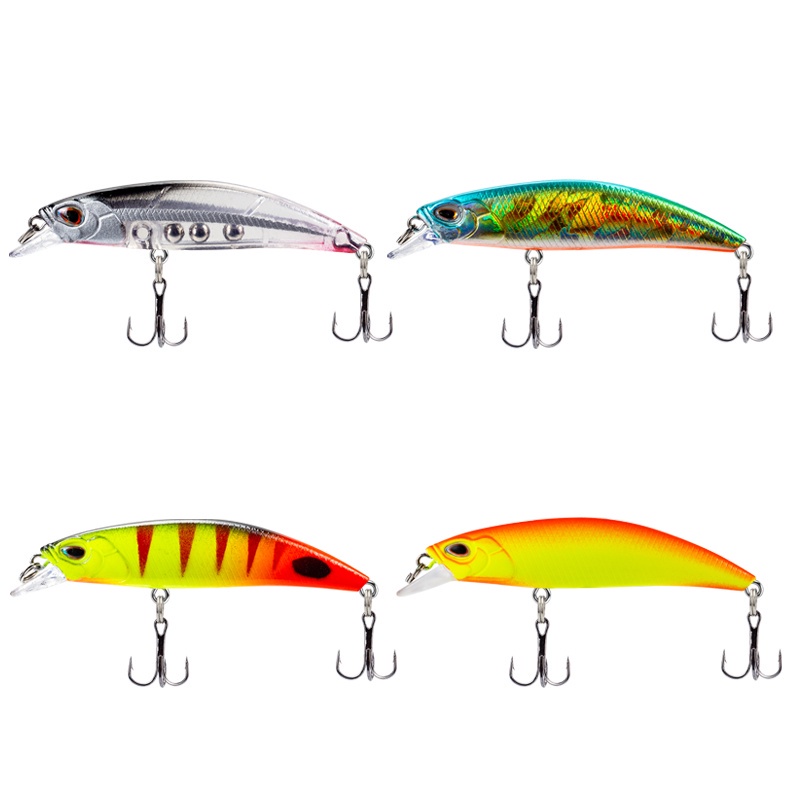 4pcs 3D Mata Memancing Lure Ikan Kecil Bass Umpan 6.8cm/4g Casting Swimbait Dengan 2kait Treble Umpan Ikan Deep Minnow Mini Siakap Air Tawar