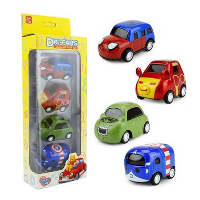 Baru Menyenangkan Kartun Kembali Paduan Mobil Model Saku Mainan Mobil Anak Mini Pocket Treasure Q Version Car