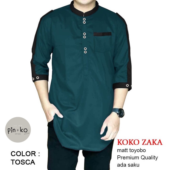 PIK - Koko Kurta Zaka Dewasa 3per4 S, M, L , XL, XXL, 3XL / Baju Koko Pria Jumbo/ Baju Muslim Pria/ Koko Murah