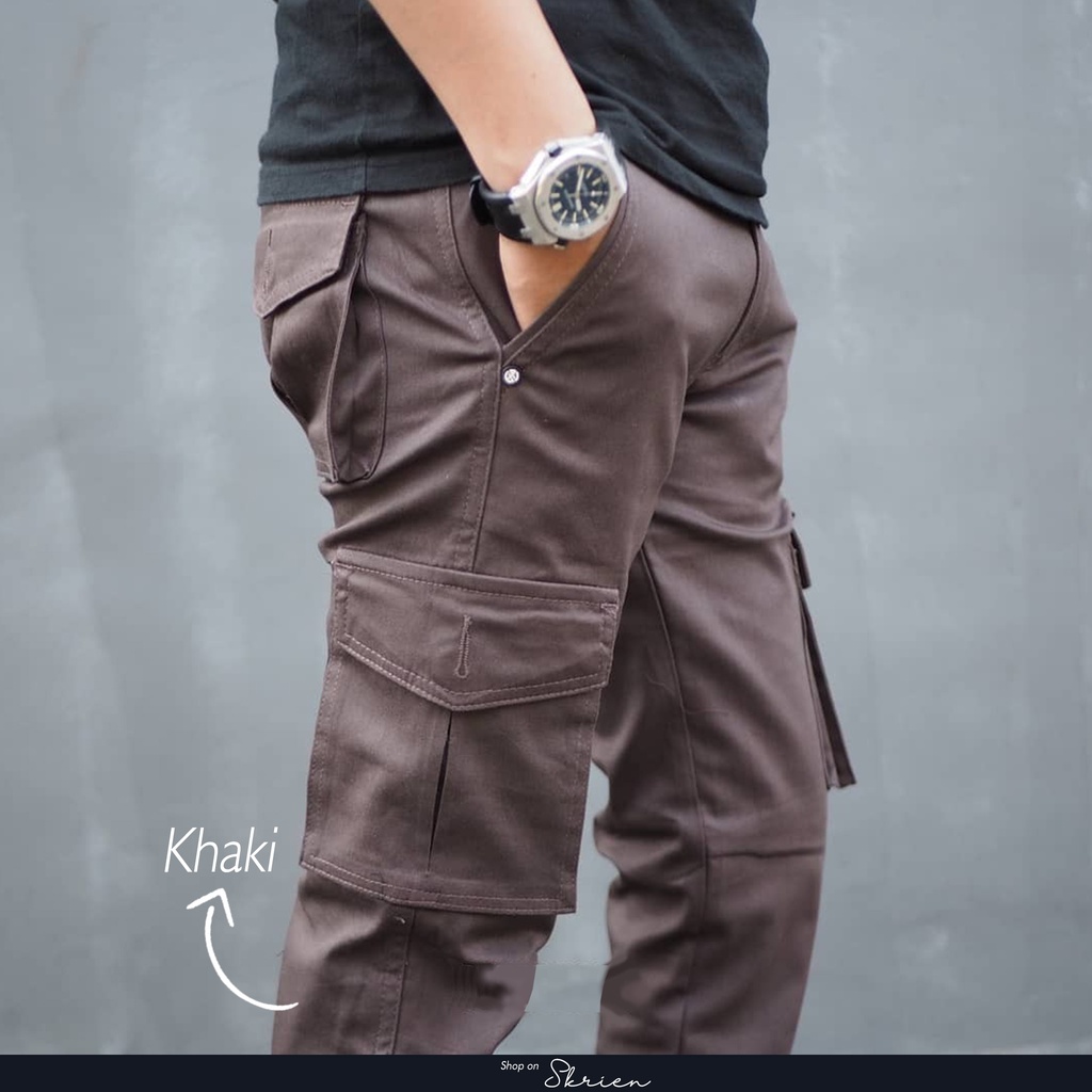 Celana Cargo Pants Panjang Pria Outdoor Slim Fit Premium All Varian