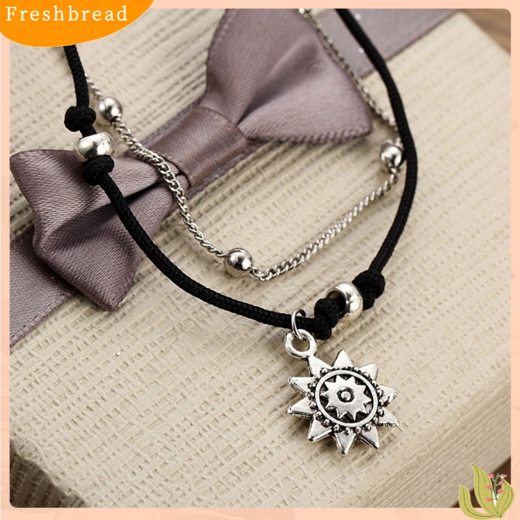 &lt; Freshbread &gt; Gelang Kaki Rantai Bentuk Matahari Nyaman Untuk Menyimpan Perhiasan Gelang Kaki Wanita Warna Silver Untuk Hadiah
