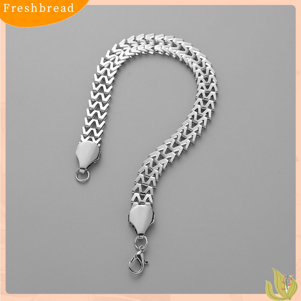 &lt; Freshbread &gt; Pria Gelang Warna Solid Sederhana Stainless Bland Lobster Klip Permukaan Halus Keren Bentuk Sisik Ular Anti Karat Pria Bangle Pakaian Sehari-Hari Perhiasan