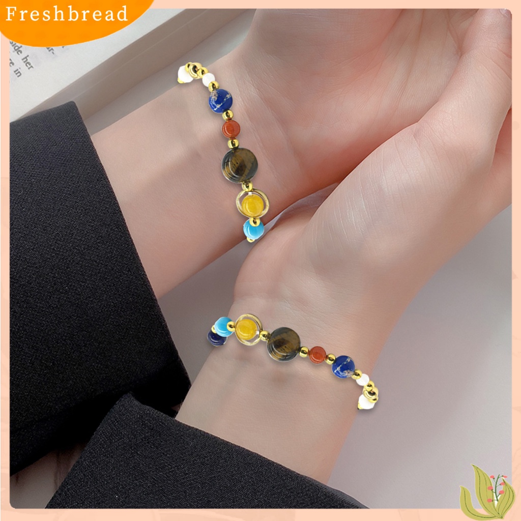 &lt; Freshbread &gt; Gelang Unisex Planet Manik-Manik Perhiasan Bintang Berujung Lima Gelang Batu Buatan Untuk Pacaran