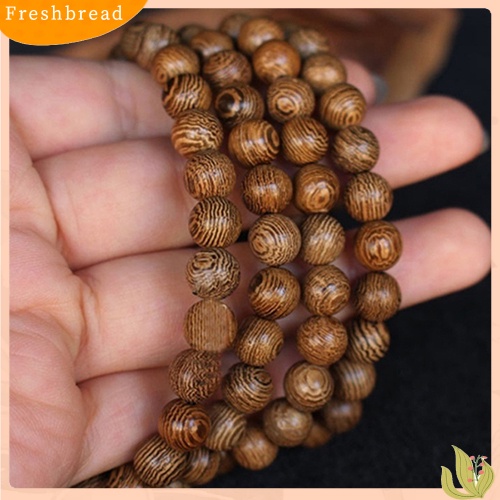 &lt; Freshbread &gt; Wanita Pria 8mm Manik Kayu Doa Buddha Mala Kalung Gelang Hadiah Perhiasan