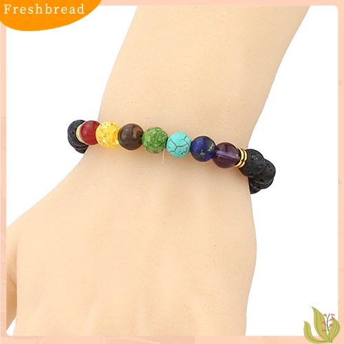 &lt; Freshbread &gt; Fashion Multi Warna Pria Wanita Lava Rock Manik-Manik Batu Akik Gelang Perhiasan Hadiah