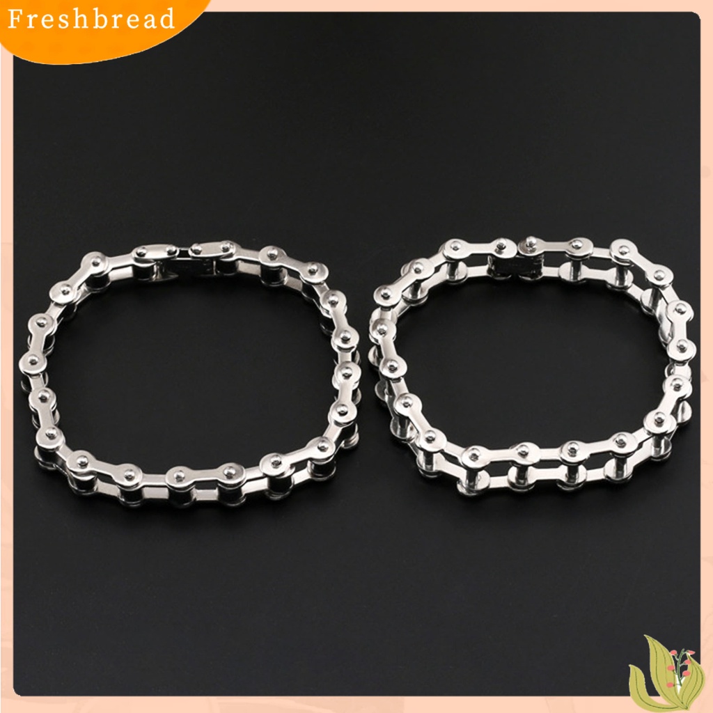 &lt; Freshbread &gt; Rantai Link Halus Pria Gelang Stainless Steel Motor Sepeda Gaya Gelang Perhiasan Aksesori