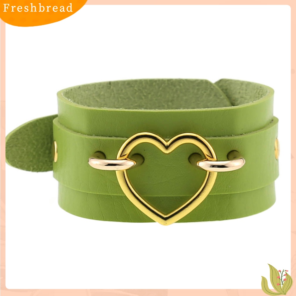 &lt; Freshbread &gt; Punk Wanita Jantung Cincin Double Layer Kulit Imitasi Gelang Bangle Perhiasan Hadiah