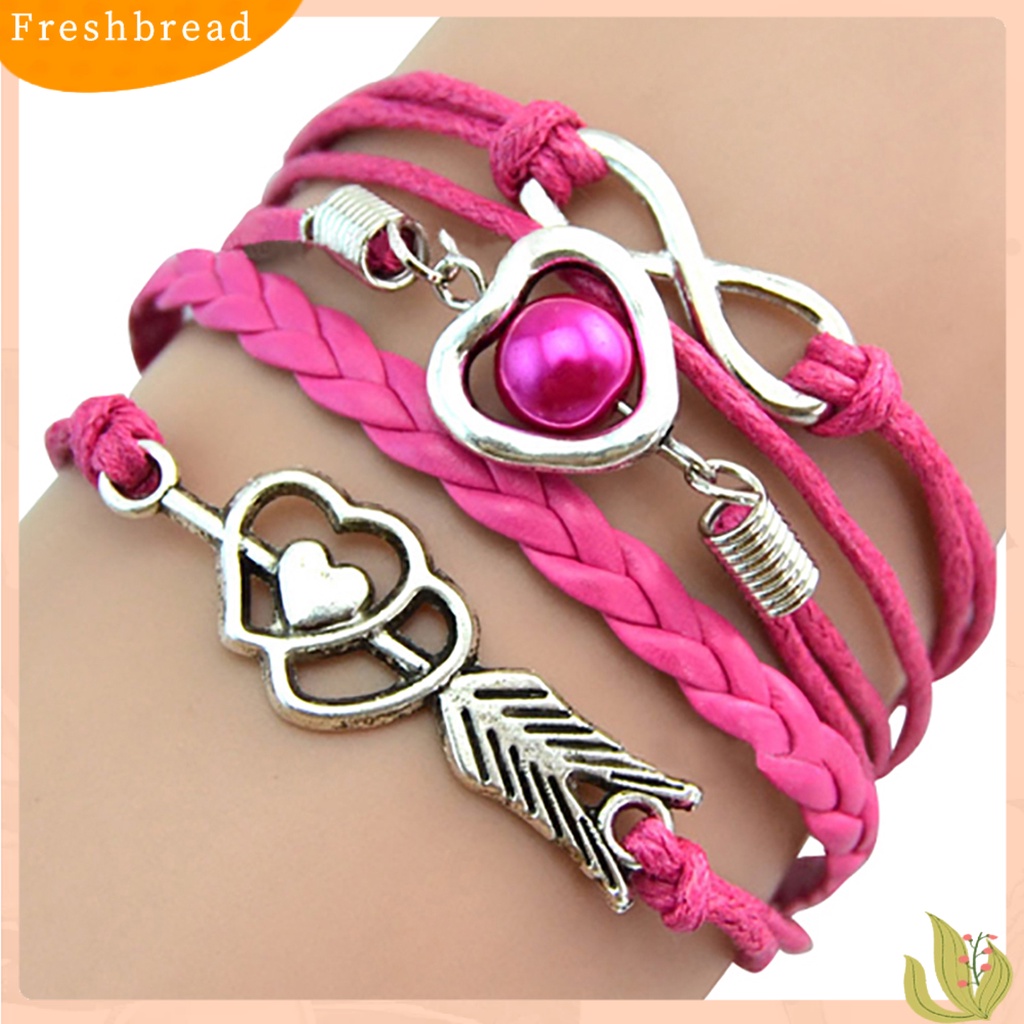 &lt; Freshbread &gt; Gelang Braided Multilayer Vintage Motif Panah Cupid's Wristband Untuk Club