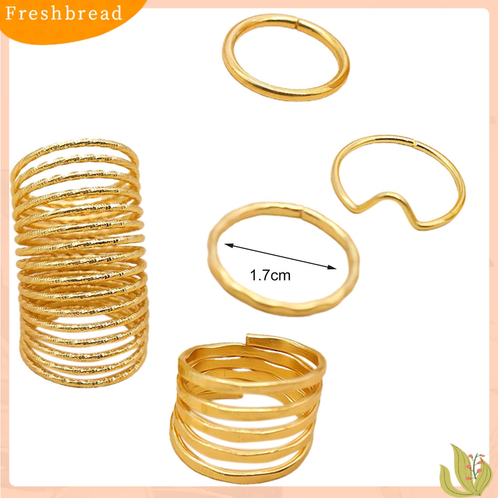 &lt; Freshbread &gt; 5Pcs Wanita Knuckle Rings Multi Lingkaran Sederhana Elastisitas Yang Dapat Disesuaikan Jari Rings Perhiasan Aksesoris
