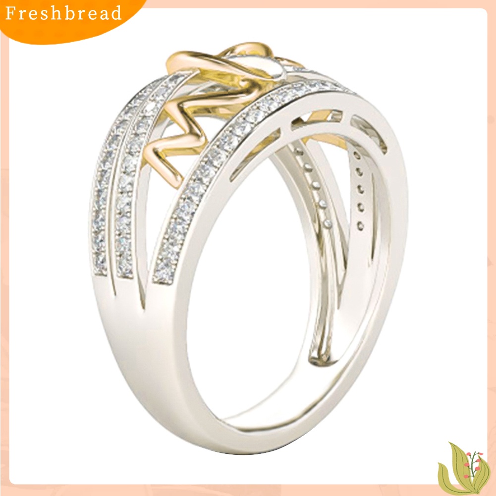 &lt; Freshbread &gt; Fashion Berlian Imitasi Bertatahkan Cinta Ibu Jari Cincin Perhiasan Hadiah Natal Ulang Tahun